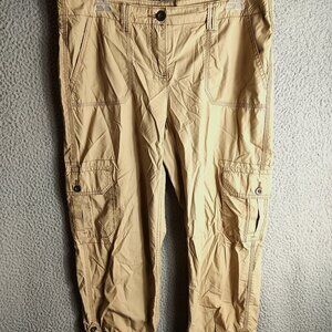 TOMMY HILFIGER WOMEN'S CAPRI PANTS BEIGE SIZE 10 USED COTTON